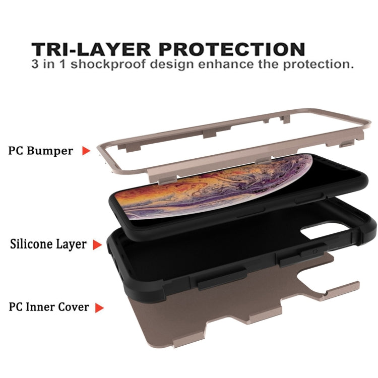For iPhone 11 Pro Max Contrast Color Silicone + PC Shockproof Case