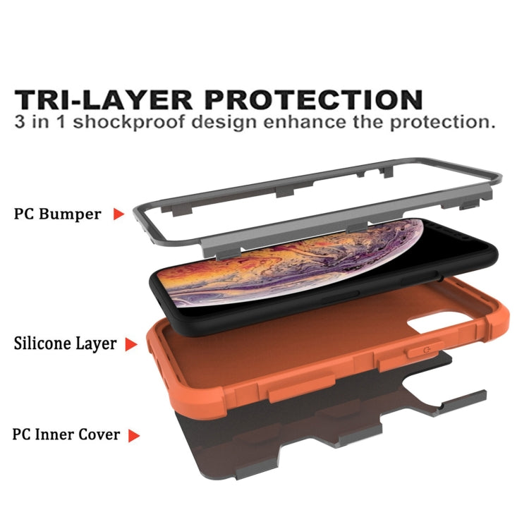 For iPhone 11 Pro Max Contrast Color Silicone + PC Shockproof Case