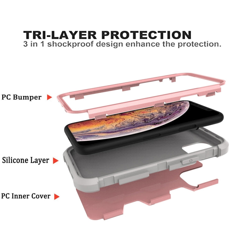 For iPhone 11 Pro Max Contrast Color Silicone + PC Shockproof Case
