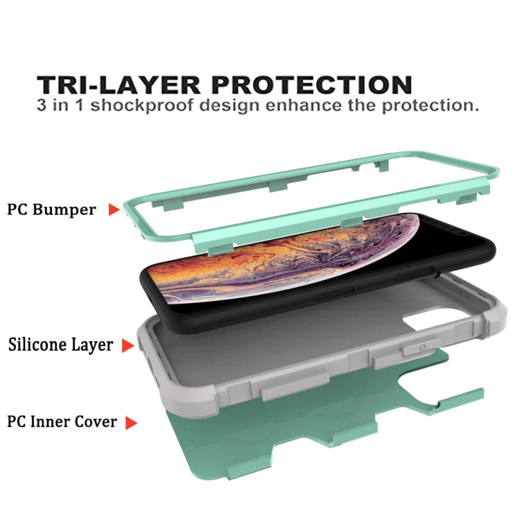 For iPhone 11 Pro Max Contrast Color Silicone + PC Shockproof Case