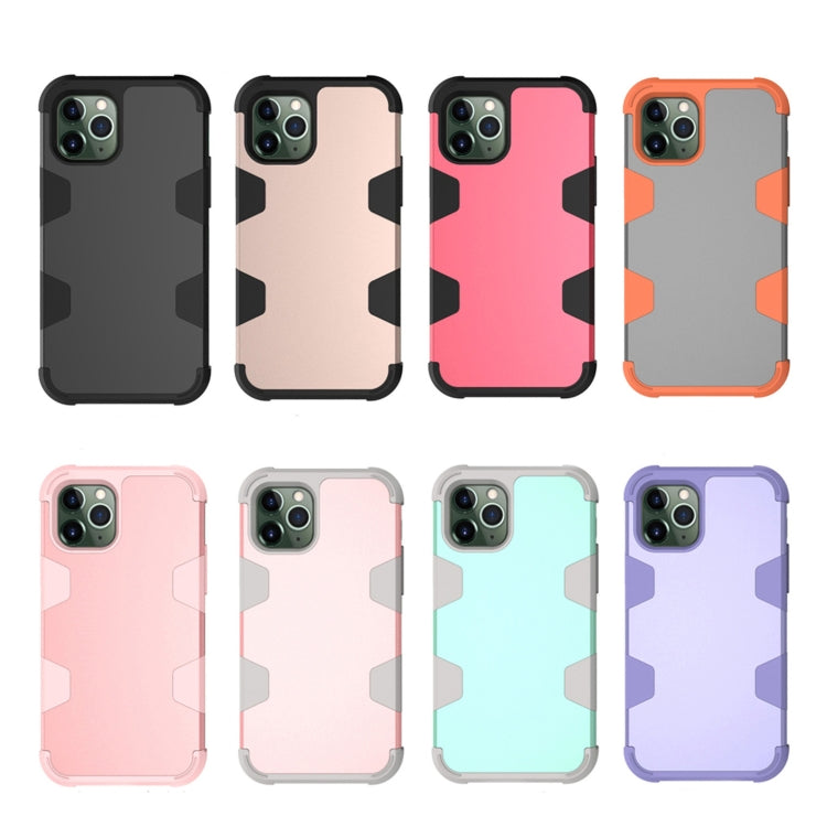 For iPhone 11 Pro Max Contrast Color Silicone + PC Shockproof Case