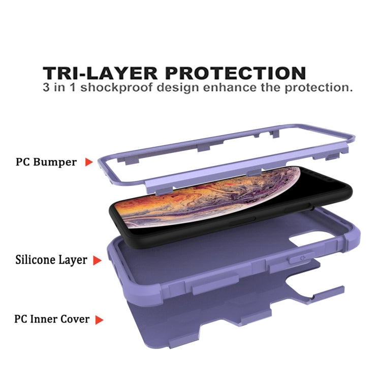 For iPhone 11 Pro Max Contrast Color Silicone + PC Shockproof Case