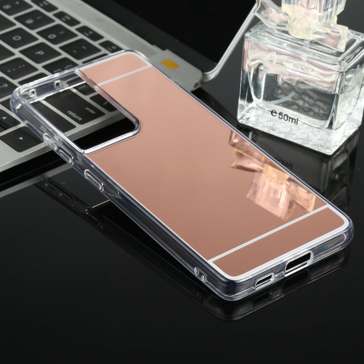 For Samsung Galaxy S21 Ultra 5G TPU + Acrylic Luxury Plating Mirror Phone Case Cover