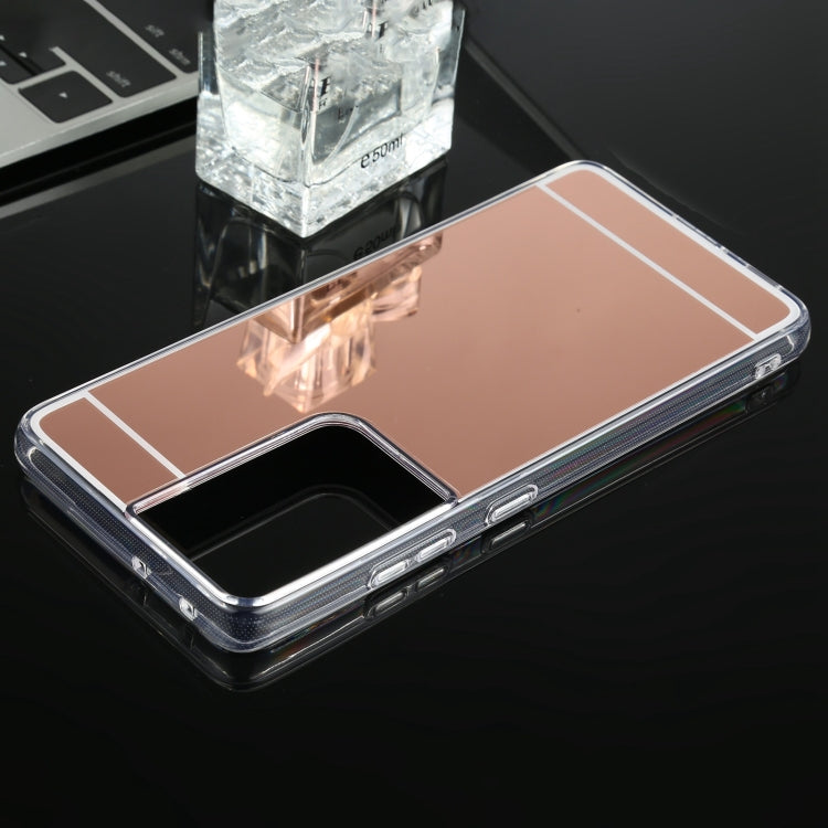 For Samsung Galaxy S21 Ultra 5G TPU + Acrylic Luxury Plating Mirror Phone Case Cover