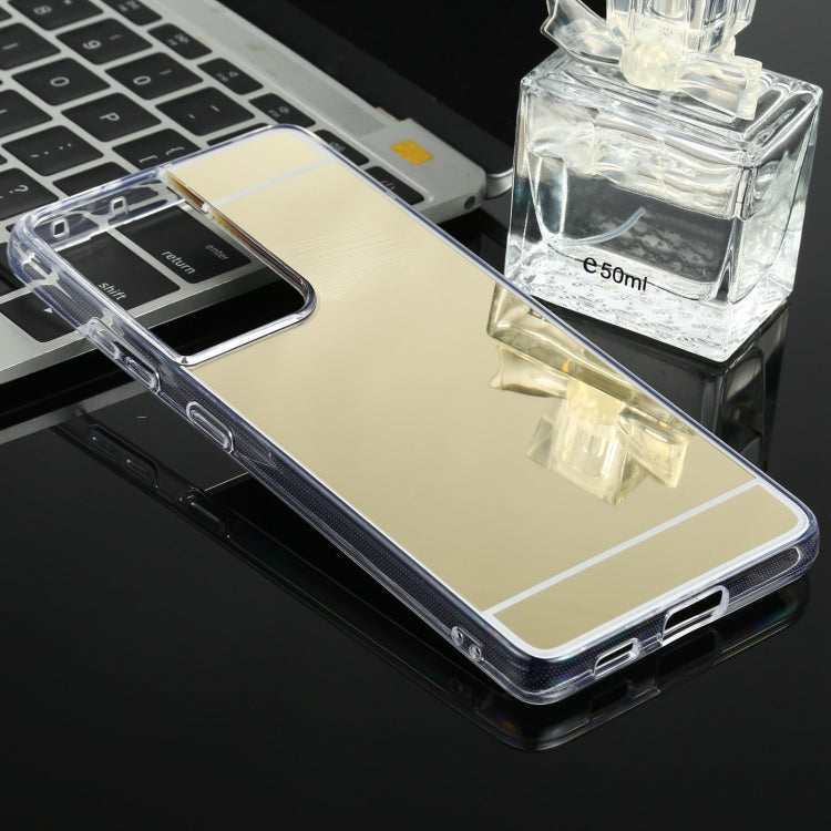 For Samsung Galaxy S21 Ultra 5G TPU + Acrylic Luxury Plating Mirror Phone Case Cover