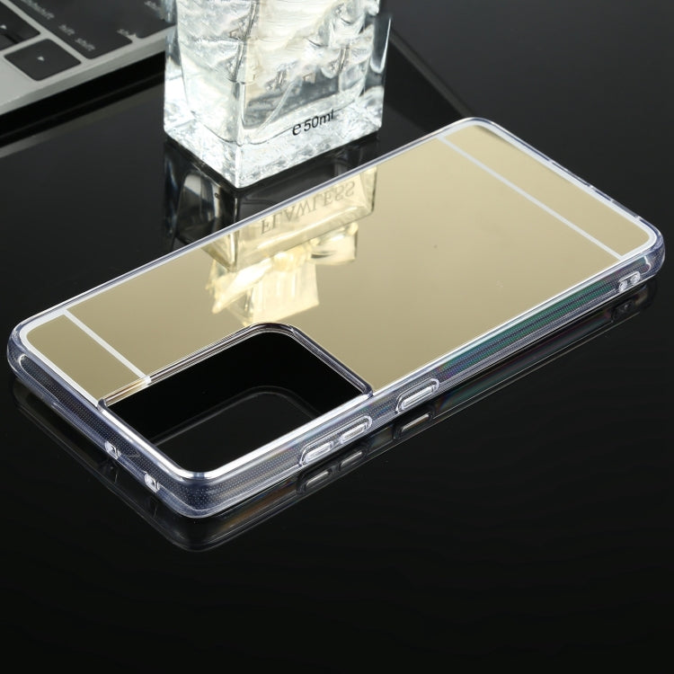 For Samsung Galaxy S21 Ultra 5G TPU + Acrylic Luxury Plating Mirror Phone Case Cover