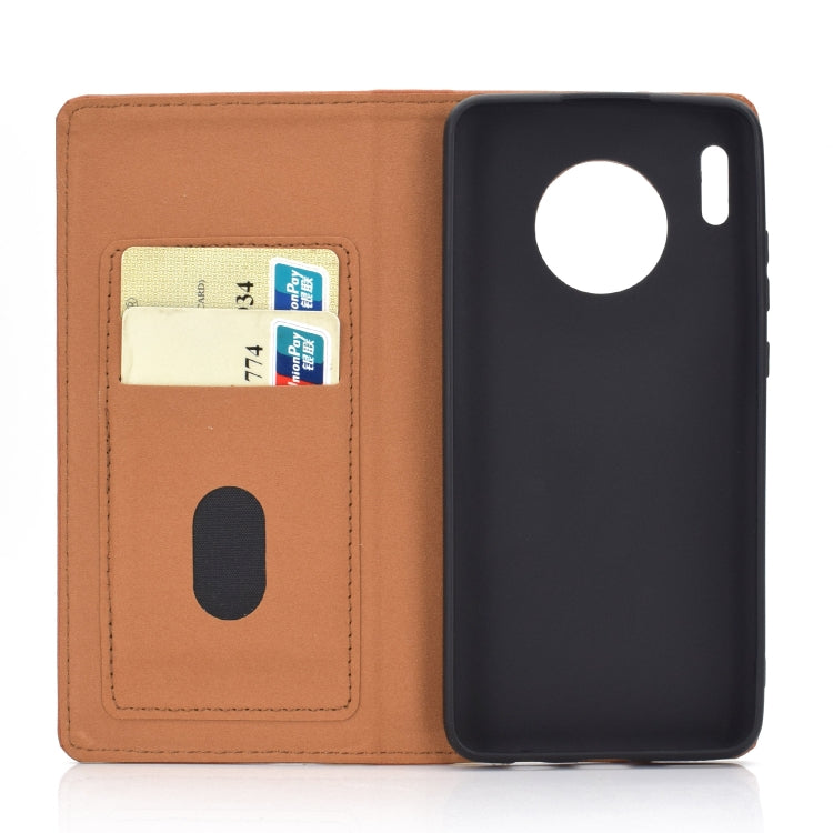 For Huawei Mate 30 Solid Color Magnetic Horizontal Flip Leather Case with Card Slot & Holder