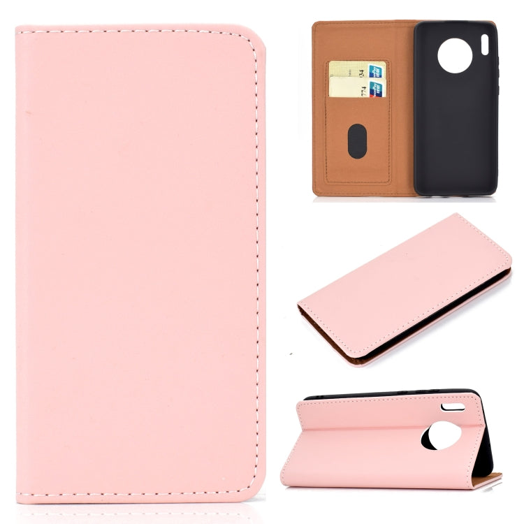 For Huawei Mate 30 Solid Color Magnetic Horizontal Flip Leather Case with Card Slot & Holder