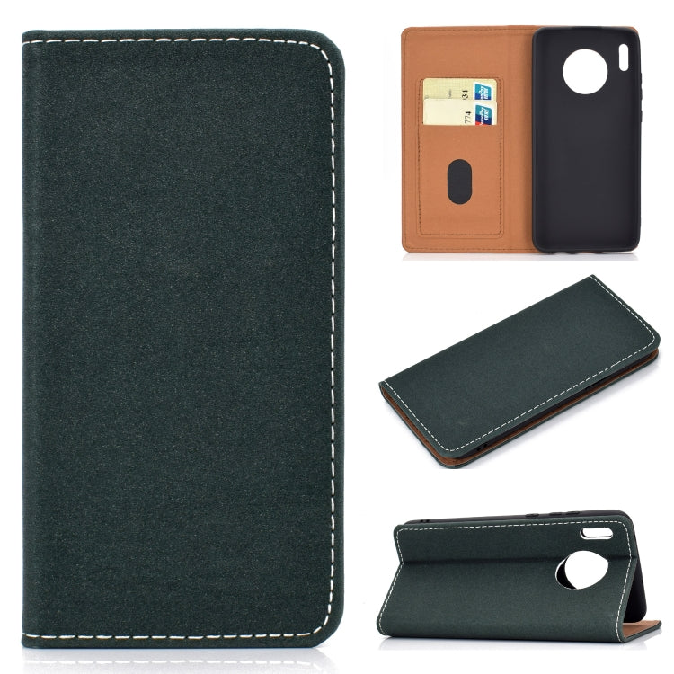 For Huawei Mate 30 Solid Color Magnetic Horizontal Flip Leather Case with Card Slot & Holder