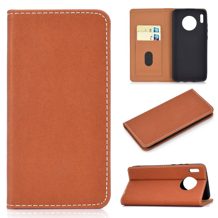 For Huawei Mate 30 Solid Color Magnetic Horizontal Flip Leather Case with Card Slot & Holder