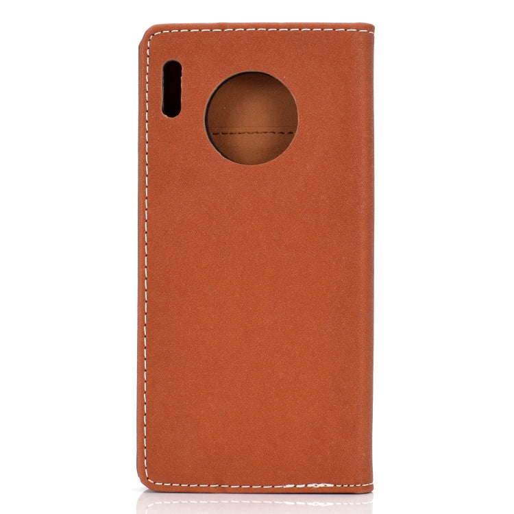 For Huawei Mate 30 Solid Color Magnetic Horizontal Flip Leather Case with Card Slot & Holder