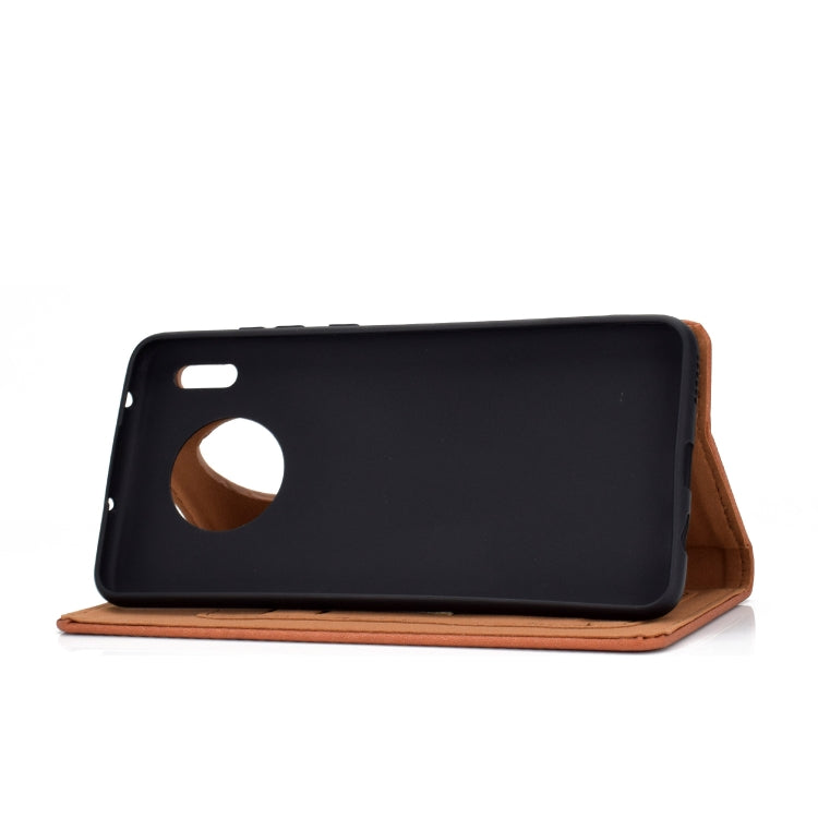 For Huawei Mate 30 Solid Color Magnetic Horizontal Flip Leather Case with Card Slot & Holder