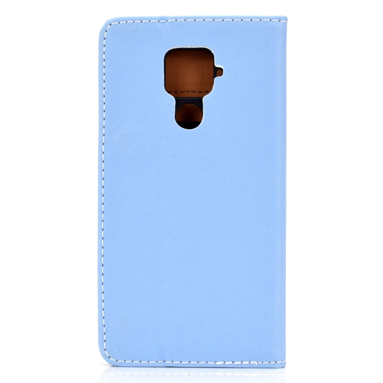 For Huawei Mate 30 Lite Solid Color Magnetic Horizontal Flip Leather Case with Card Slot & Holder