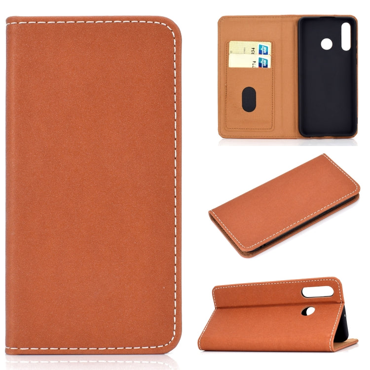 For Huawei P30 Lite Solid Color Magnetic Horizontal Flip Leather Case with Card Slot & Holder