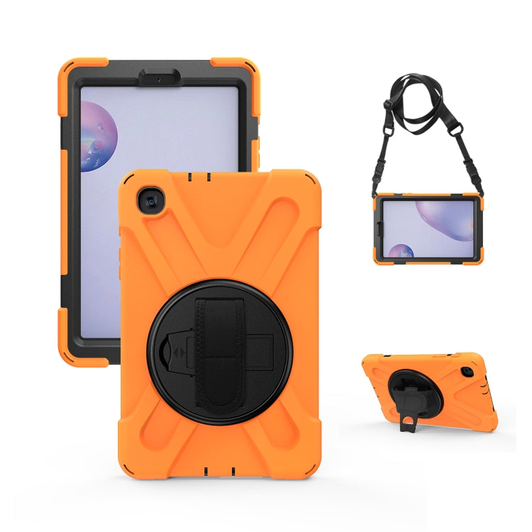 For Samsung Galaxy Tab A 8.4 2020 T307U Shockproof Colorful Silicone + PC Protective Case with Holder & Shoulder Strap & Hand Strap