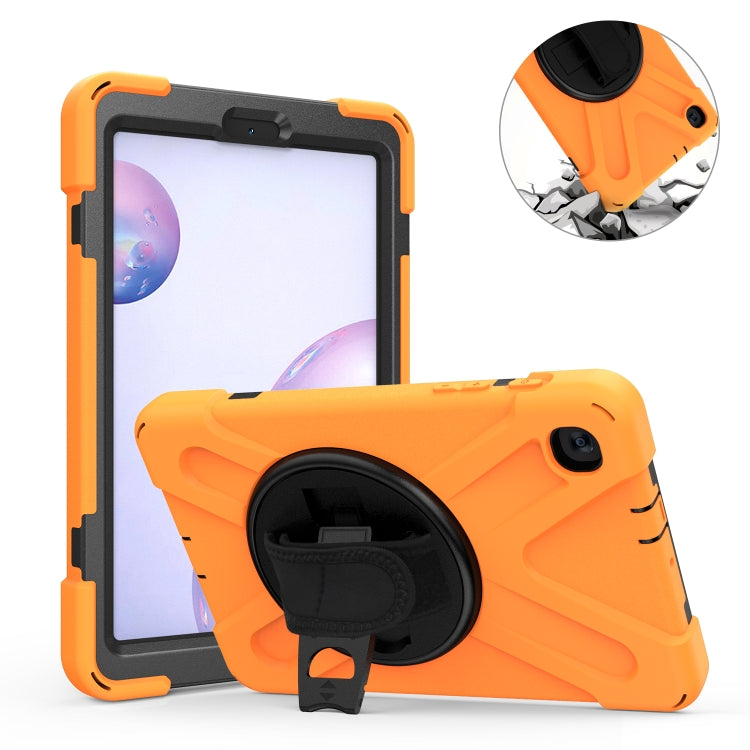 For Samsung Galaxy Tab A 8.4 2020 T307U Shockproof Colorful Silicone + PC Protective Case with Holder & Shoulder Strap & Hand Strap