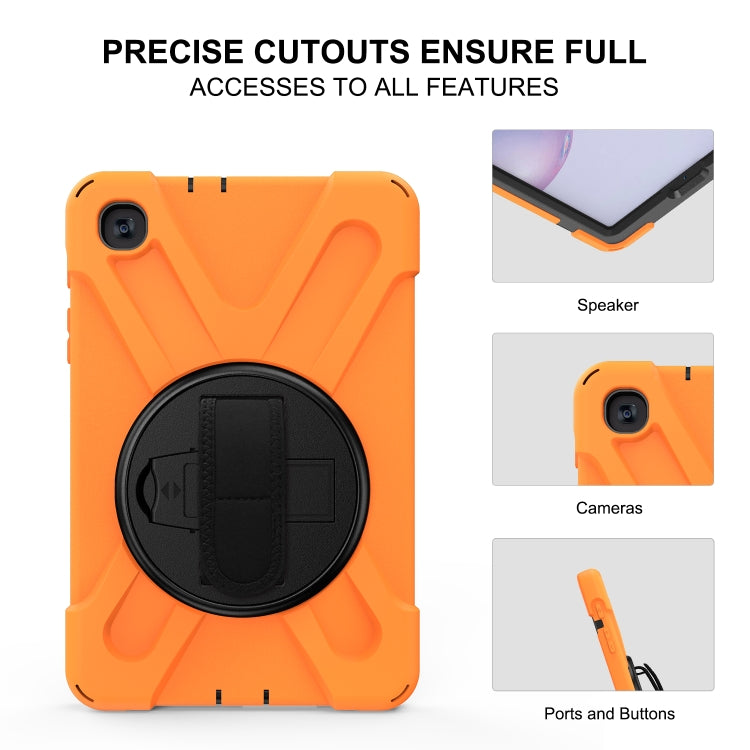 For Samsung Galaxy Tab A 8.4 2020 T307U Shockproof Colorful Silicone + PC Protective Case with Holder & Shoulder Strap & Hand Strap
