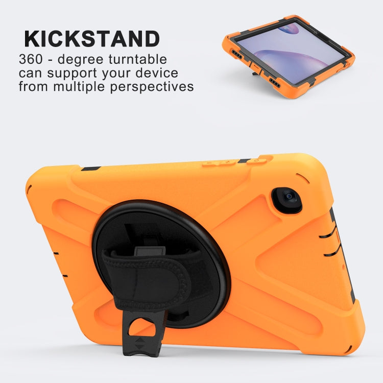 For Samsung Galaxy Tab A 8.4 2020 T307U Shockproof Colorful Silicone + PC Protective Case with Holder & Shoulder Strap & Hand Strap