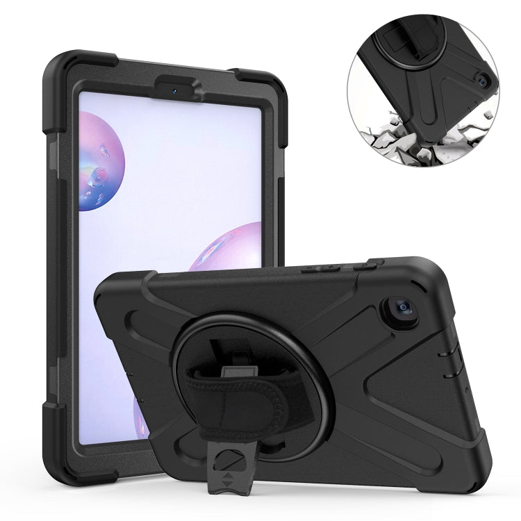 For Samsung Galaxy Tab A 8.4 2020 T307U Shockproof Colorful Silicone + PC Protective Case with Holder & Shoulder Strap & Hand Strap