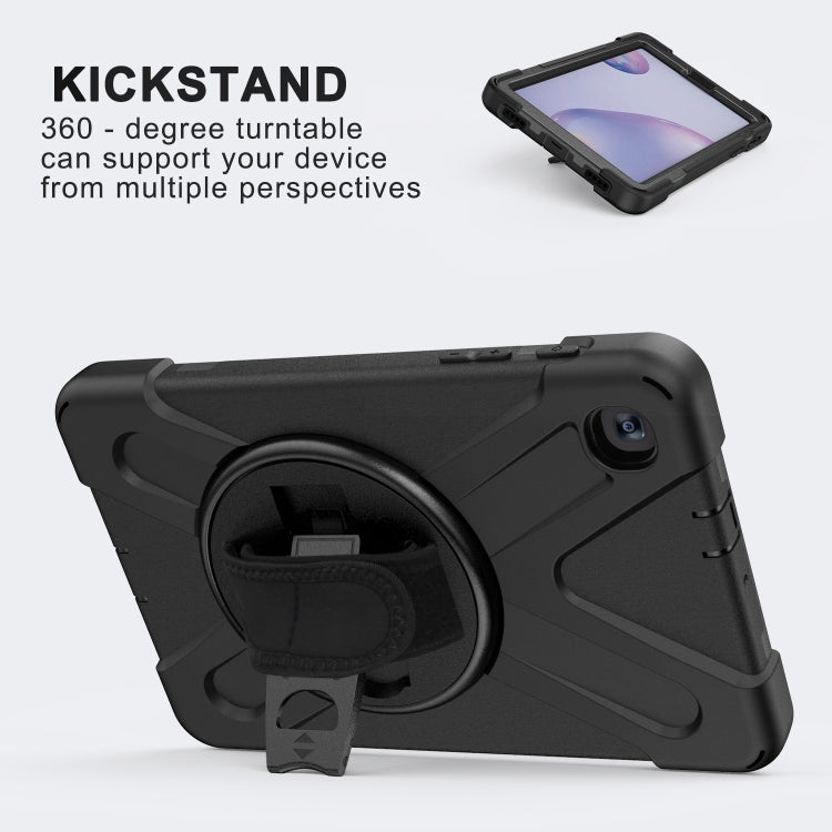 For Samsung Galaxy Tab A 8.4 2020 T307U Shockproof Colorful Silicone + PC Protective Case with Holder & Shoulder Strap & Hand Strap