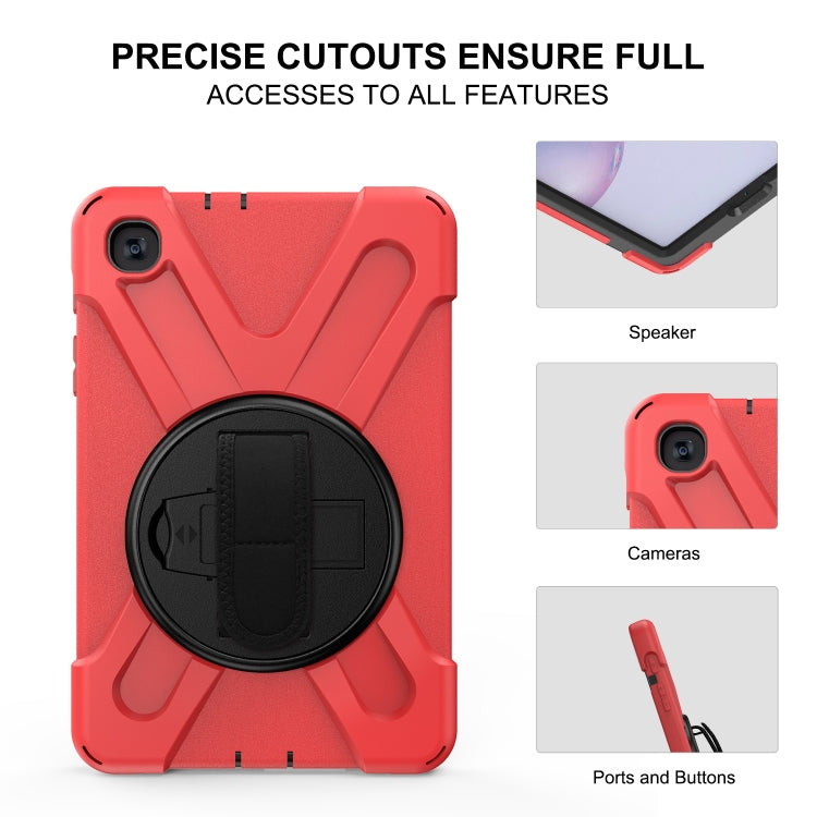 For Samsung Galaxy Tab A 8.4 2020 T307U Shockproof Colorful Silicone + PC Protective Case with Holder & Shoulder Strap & Hand Strap