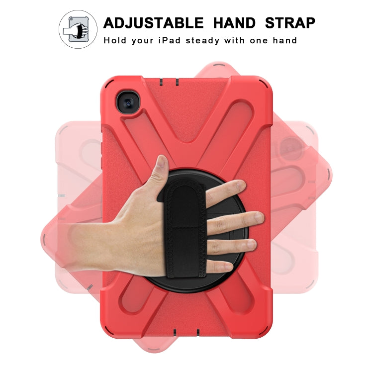 For Samsung Galaxy Tab A 8.4 2020 T307U Shockproof Colorful Silicone + PC Protective Case with Holder & Shoulder Strap & Hand Strap
