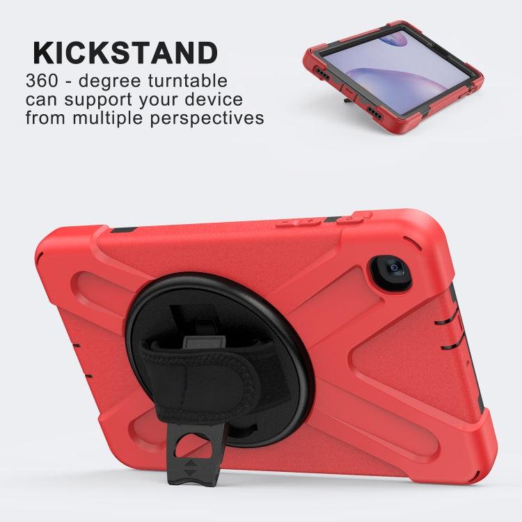 For Samsung Galaxy Tab A 8.4 2020 T307U Shockproof Colorful Silicone + PC Protective Case with Holder & Shoulder Strap & Hand Strap