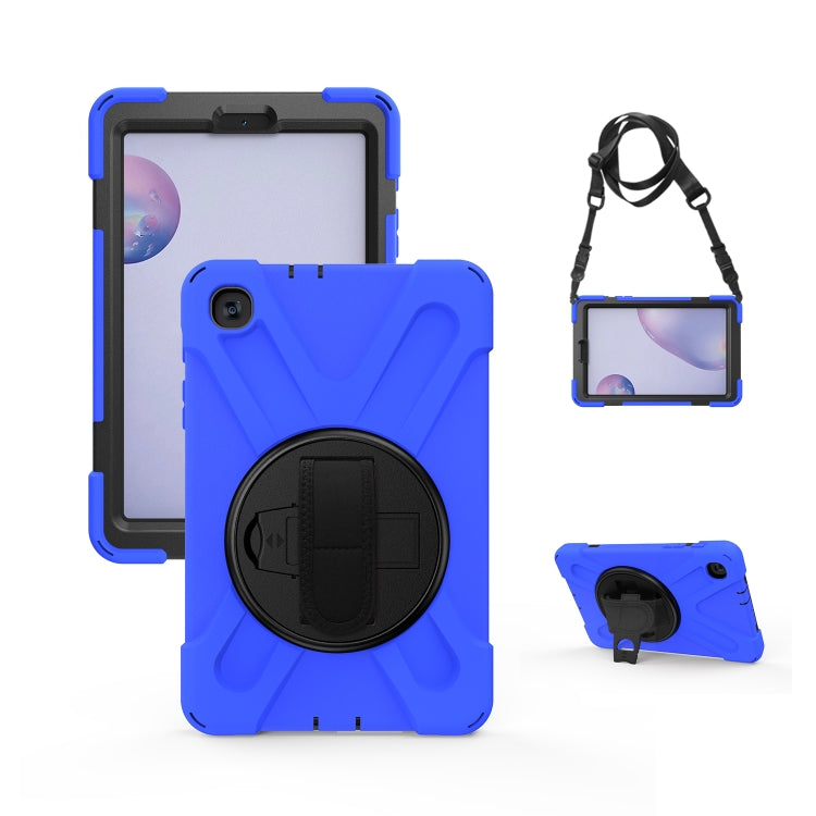 For Samsung Galaxy Tab A 8.4 2020 T307U Shockproof Colorful Silicone + PC Protective Case with Holder & Shoulder Strap & Hand Strap