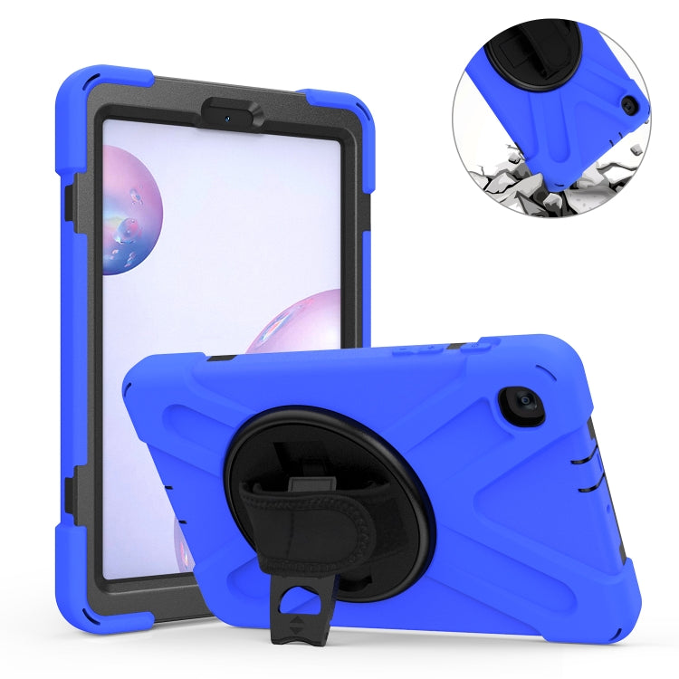 For Samsung Galaxy Tab A 8.4 2020 T307U Shockproof Colorful Silicone + PC Protective Case with Holder & Shoulder Strap & Hand Strap