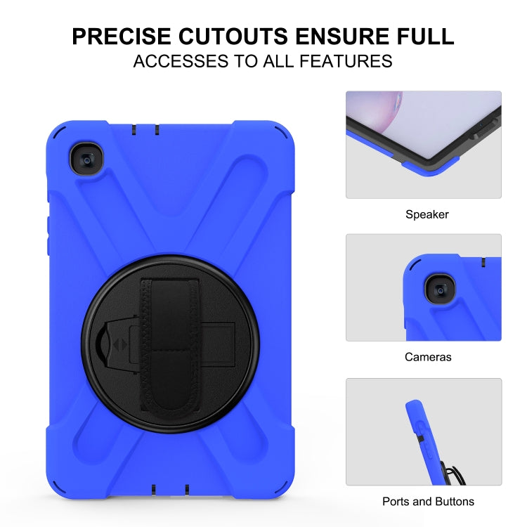 For Samsung Galaxy Tab A 8.4 2020 T307U Shockproof Colorful Silicone + PC Protective Case with Holder & Shoulder Strap & Hand Strap