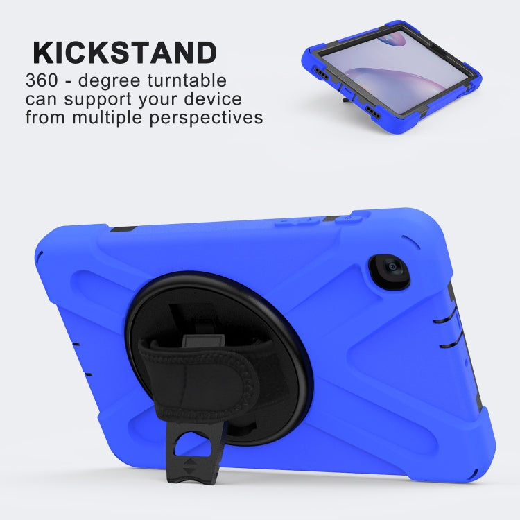 For Samsung Galaxy Tab A 8.4 2020 T307U Shockproof Colorful Silicone + PC Protective Case with Holder & Shoulder Strap & Hand Strap