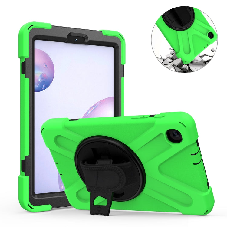 For Samsung Galaxy Tab A 8.4 2020 T307U Shockproof Colorful Silicone + PC Protective Case with Holder & Shoulder Strap & Hand Strap