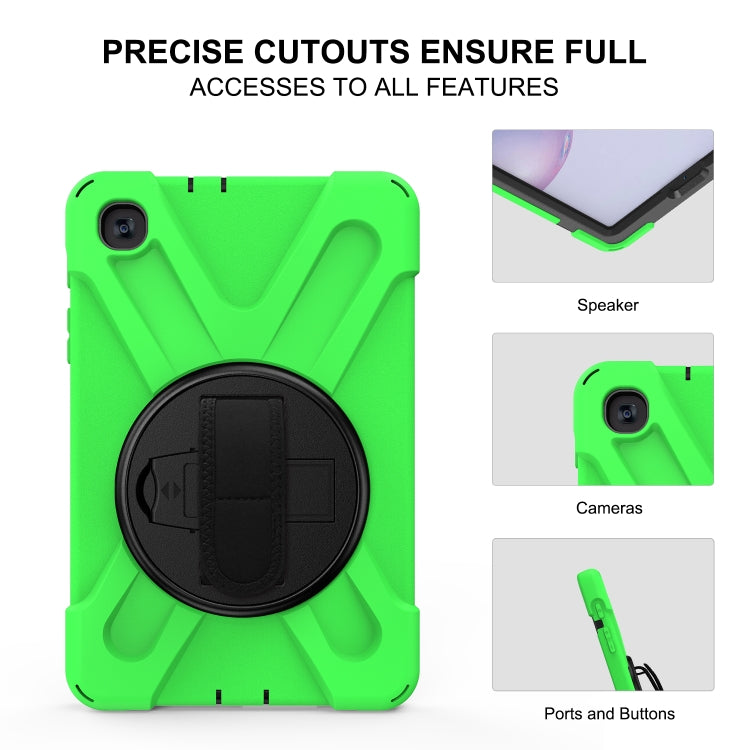 For Samsung Galaxy Tab A 8.4 2020 T307U Shockproof Colorful Silicone + PC Protective Case with Holder & Shoulder Strap & Hand Strap