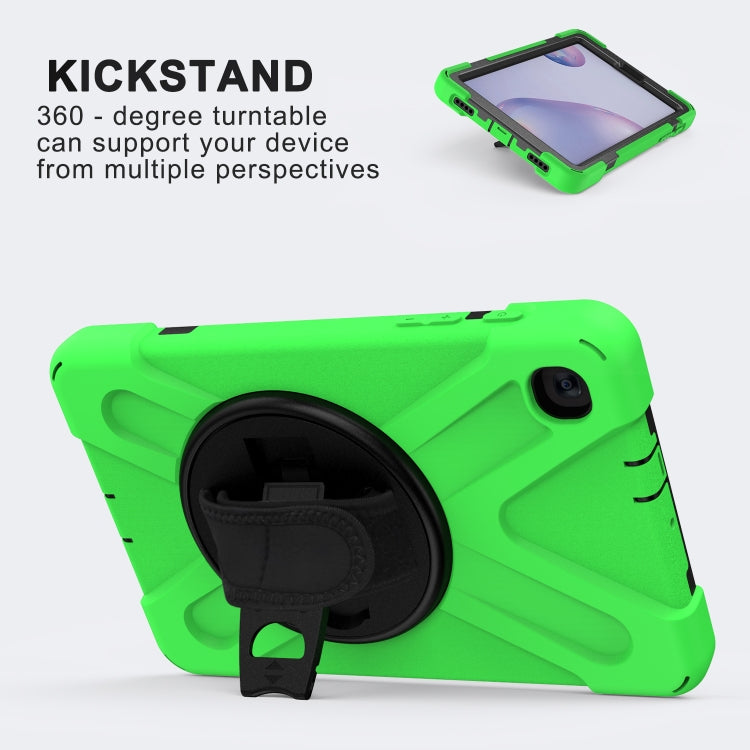For Samsung Galaxy Tab A 8.4 2020 T307U Shockproof Colorful Silicone + PC Protective Case with Holder & Shoulder Strap & Hand Strap