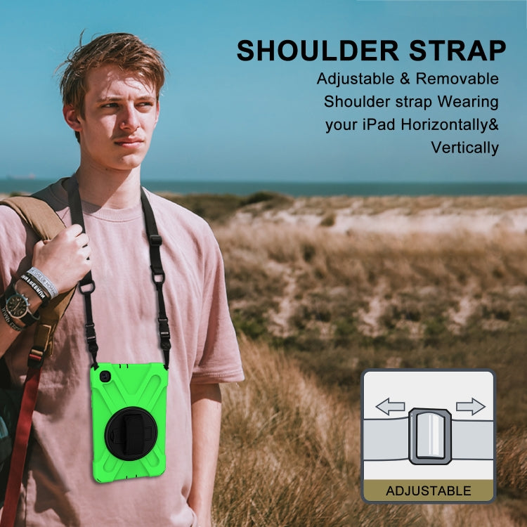 For Samsung Galaxy Tab A 8.4 2020 T307U Shockproof Colorful Silicone + PC Protective Case with Holder & Shoulder Strap & Hand Strap
