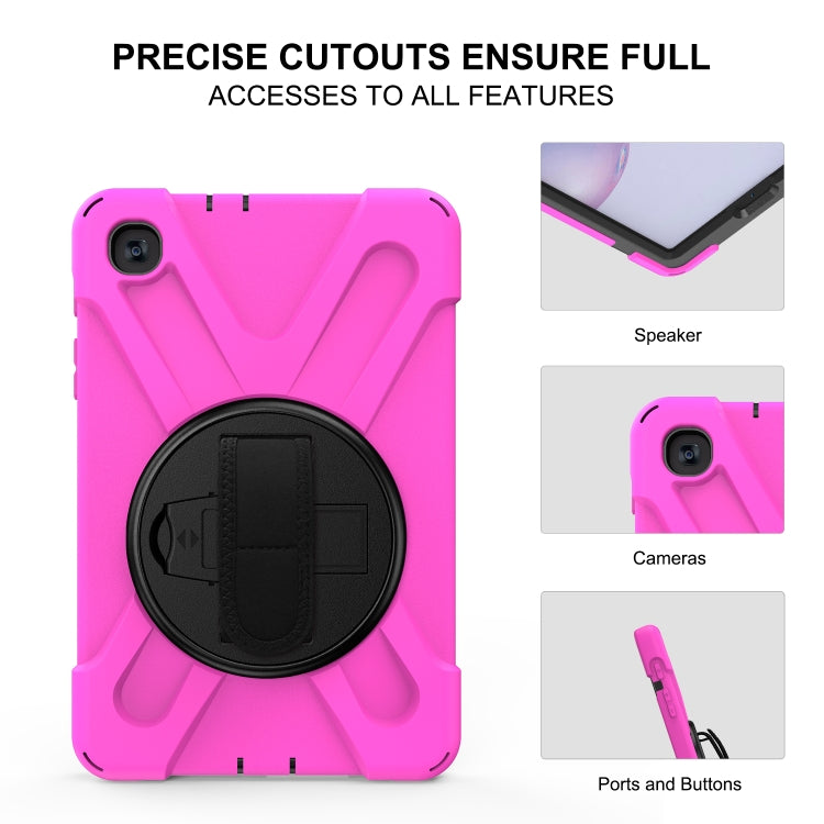 For Samsung Galaxy Tab A 8.4 2020 T307U Shockproof Colorful Silicone + PC Protective Case with Holder & Shoulder Strap & Hand Strap