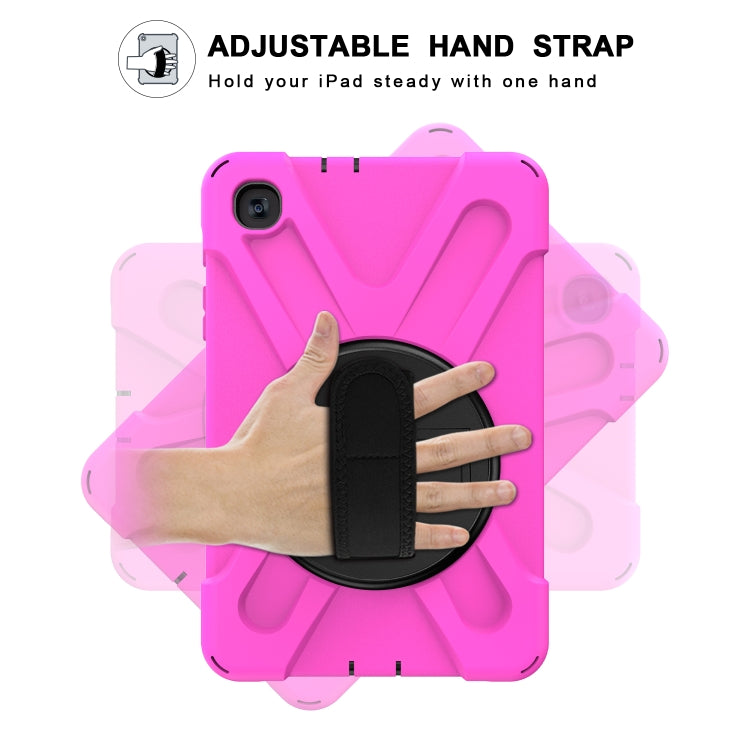 For Samsung Galaxy Tab A 8.4 2020 T307U Shockproof Colorful Silicone + PC Protective Case with Holder & Shoulder Strap & Hand Strap