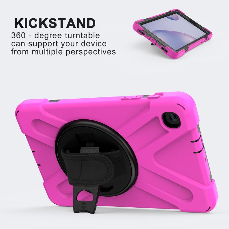 For Samsung Galaxy Tab A 8.4 2020 T307U Shockproof Colorful Silicone + PC Protective Case with Holder & Shoulder Strap & Hand Strap