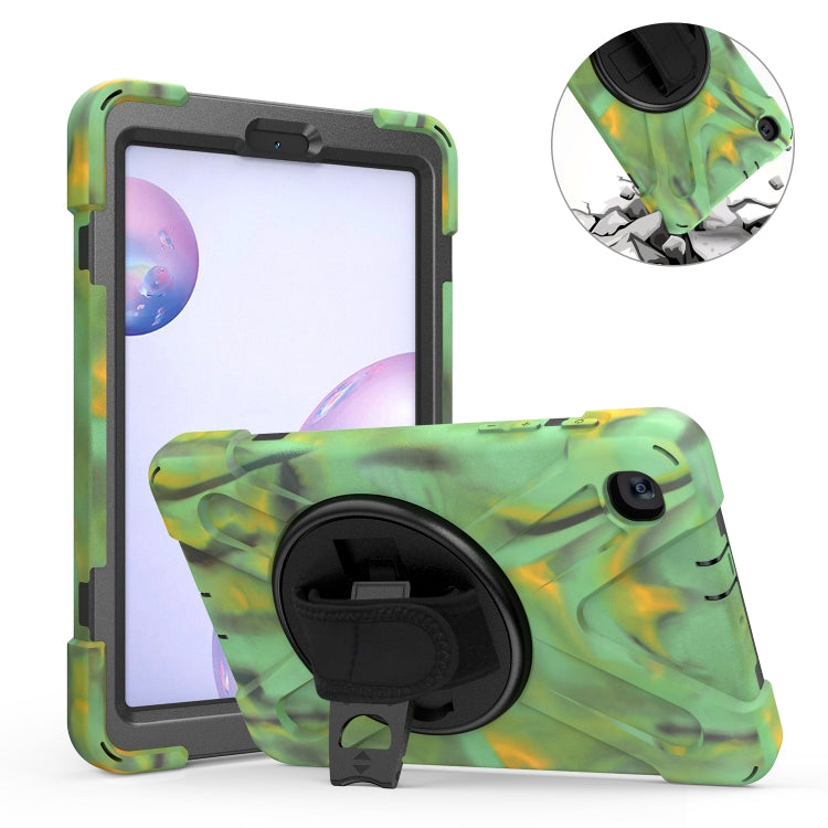 For Samsung Galaxy Tab A 8.4 2020 T307U Shockproof Colorful Silicone + PC Protective Case with Holder & Shoulder Strap & Hand Strap