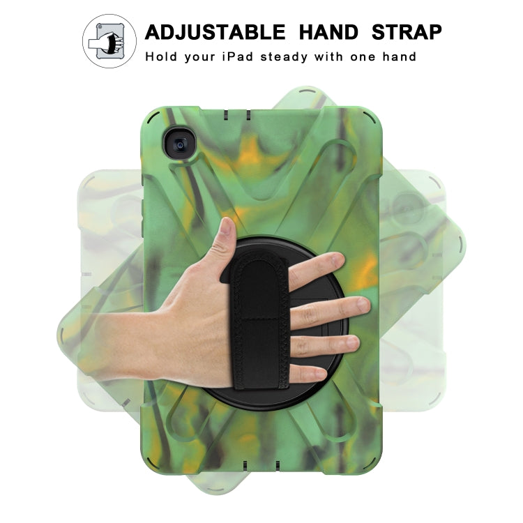 For Samsung Galaxy Tab A 8.4 2020 T307U Shockproof Colorful Silicone + PC Protective Case with Holder & Shoulder Strap & Hand Strap