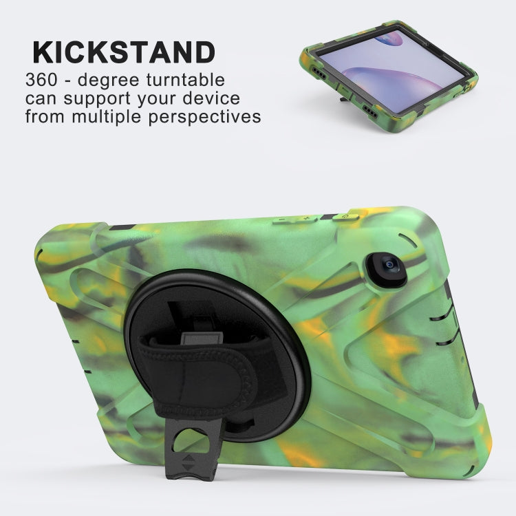 For Samsung Galaxy Tab A 8.4 2020 T307U Shockproof Colorful Silicone + PC Protective Case with Holder & Shoulder Strap & Hand Strap