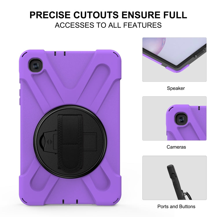 For Samsung Galaxy Tab A 8.4 2020 T307U Shockproof Colorful Silicone + PC Protective Case with Holder & Shoulder Strap & Hand Strap