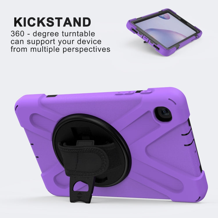 For Samsung Galaxy Tab A 8.4 2020 T307U Shockproof Colorful Silicone + PC Protective Case with Holder & Shoulder Strap & Hand Strap