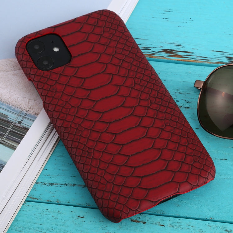 For iPhone 11 Snakeskin Texture Paste Skin PC Protective Case
