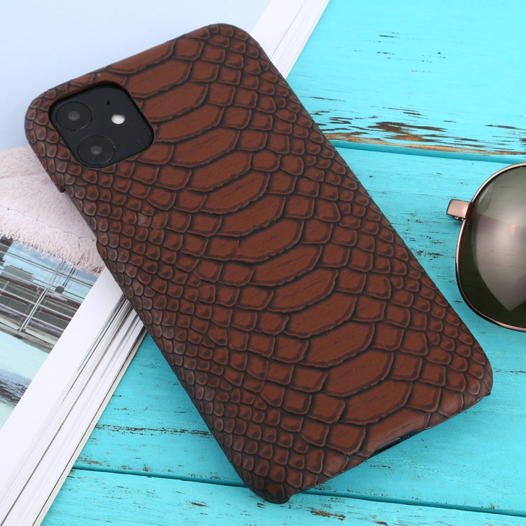 For iPhone 11 Snakeskin Texture Paste Skin PC Protective Case