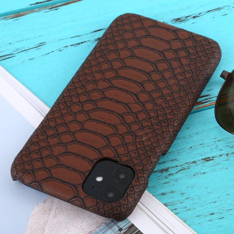 For iPhone 11 Snakeskin Texture Paste Skin PC Protective Case