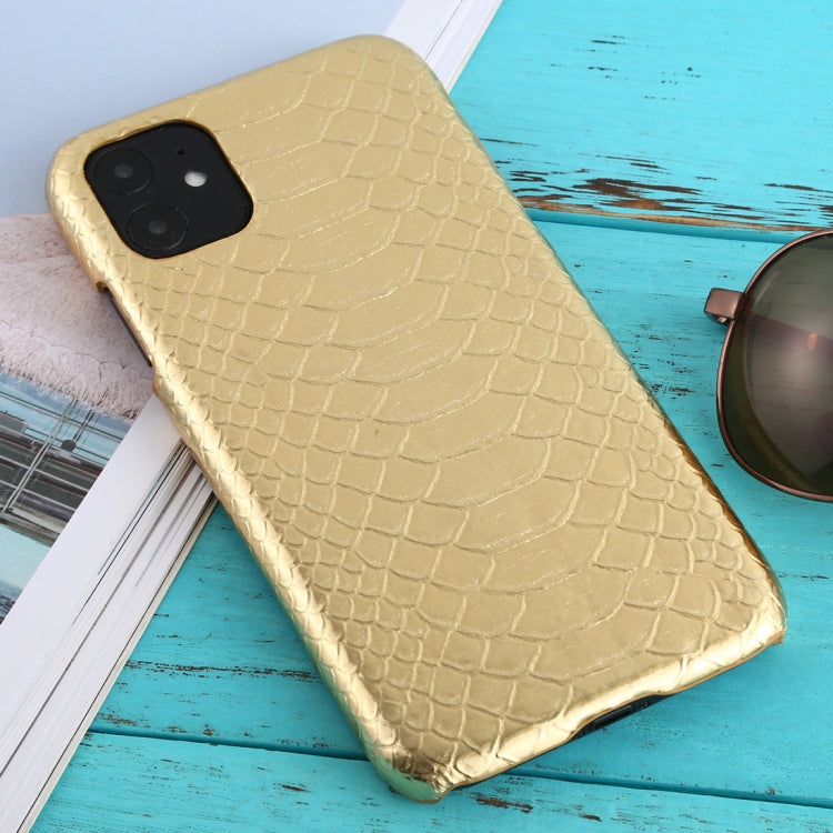 For iPhone 11 Snakeskin Texture Paste Skin PC Protective Case
