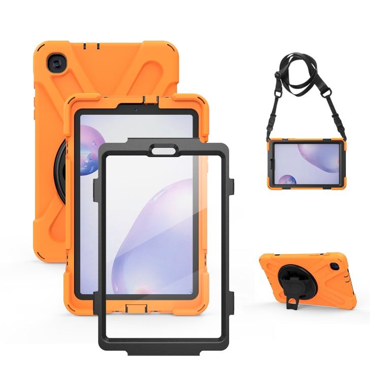 For Samsung Galaxy Tab A 8.4 2020 T307U Shockproof Colorful Silicone + PC Protective Case with Holder & Shoulder Strap & Hand Strap & Screen Protector