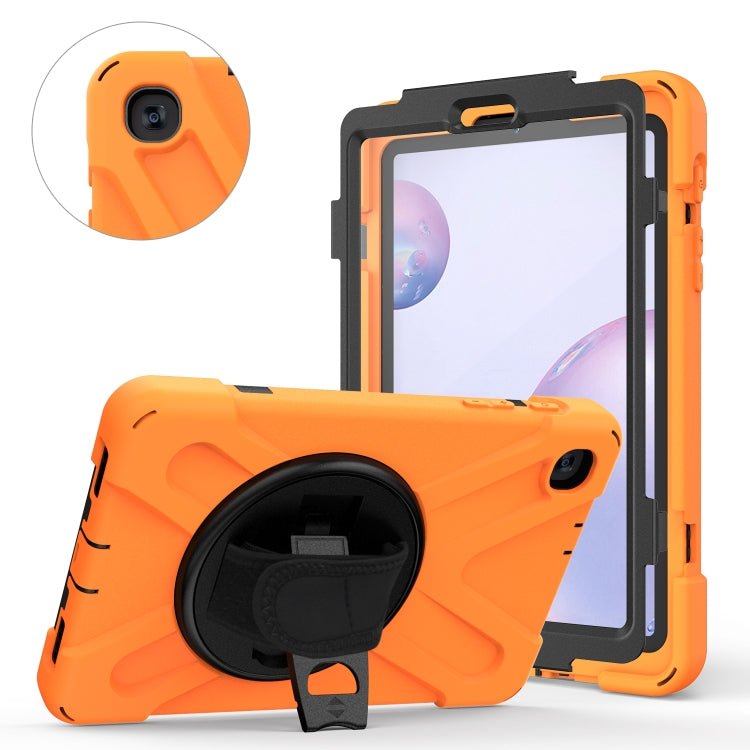 For Samsung Galaxy Tab A 8.4 2020 T307U Shockproof Colorful Silicone + PC Protective Case with Holder & Shoulder Strap & Hand Strap & Screen Protector