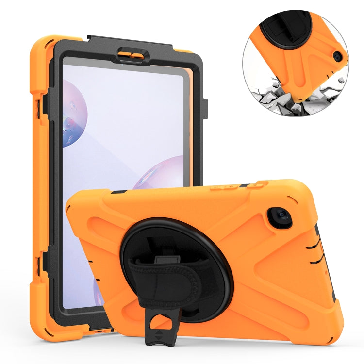 For Samsung Galaxy Tab A 8.4 2020 T307U Shockproof Colorful Silicone + PC Protective Case with Holder & Shoulder Strap & Hand Strap & Screen Protector